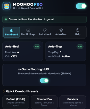 MooMoo.io Insane Mod Utility Interface Preview
