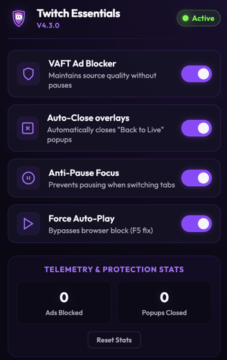 Twitch Essentials Interface Preview