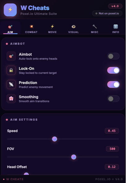 W Cheats Extension Interface Preview